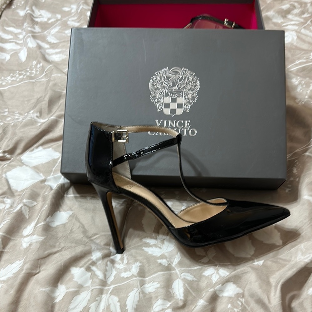 Vince Camuto Glossy Black Heels